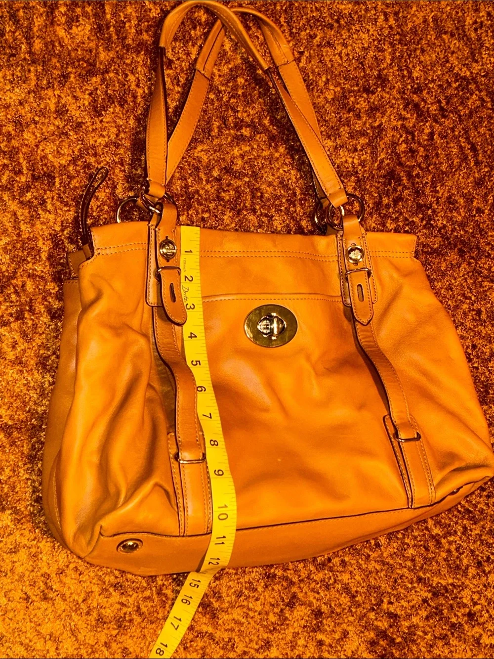 Coach Leather Shoulder Bag in Caramel